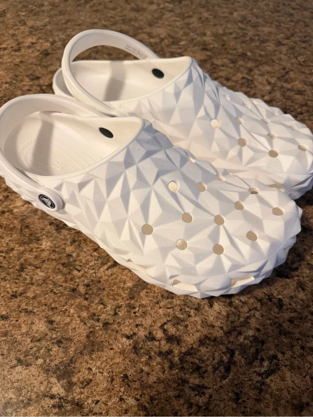 Crocs Classic Men’s Geometric White Slip-On Clogs!!(Men 12)
